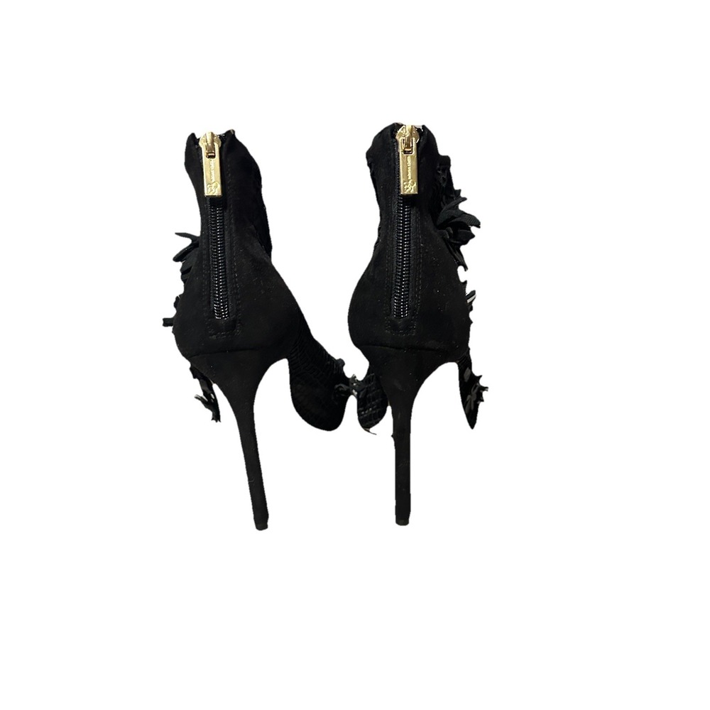 Jessica Simpson Black Flower Netted Heel Women's Size 10 - Picture 4 of 6